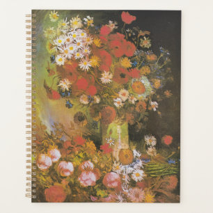 Vase avec des fleurs de maïs&poppies, des pivoines
