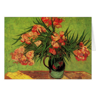 Vase avec des lauriers roses et des livres de Vinc