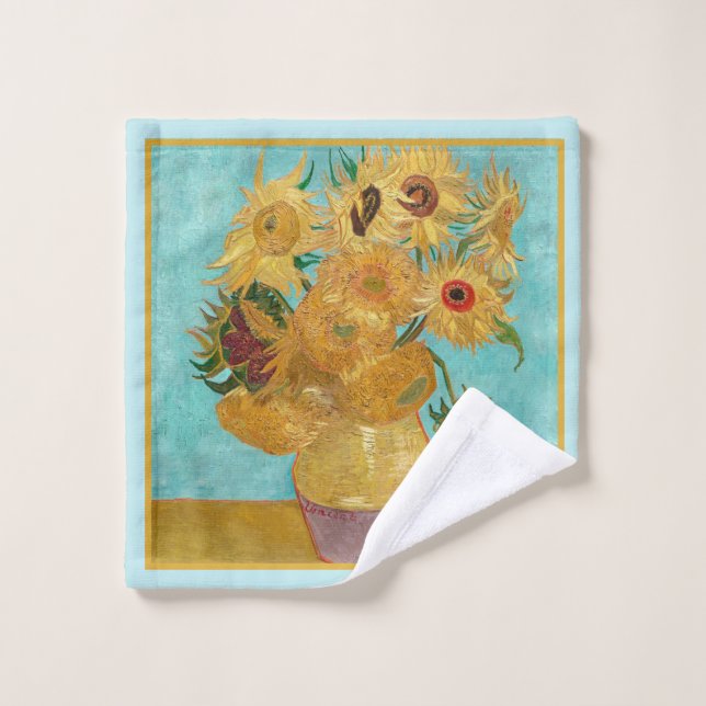 Vase avec douze tournesols par Vincent Van Gogh (Gant de toilette)