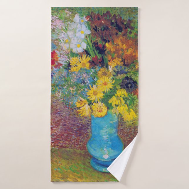 Vase avec marguerites et anémones, Van Gogh (Serviette de bain)