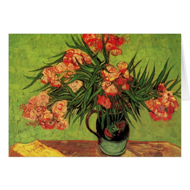 Vase avec Oleanders et livres par Vincent van Gogh (Devant horizontal)