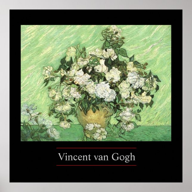 Vase avec Roses par van Gogh Poster Imprimer (Devant)