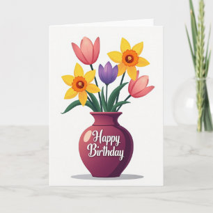 Vase Bloom Geburtstagskarte Karte