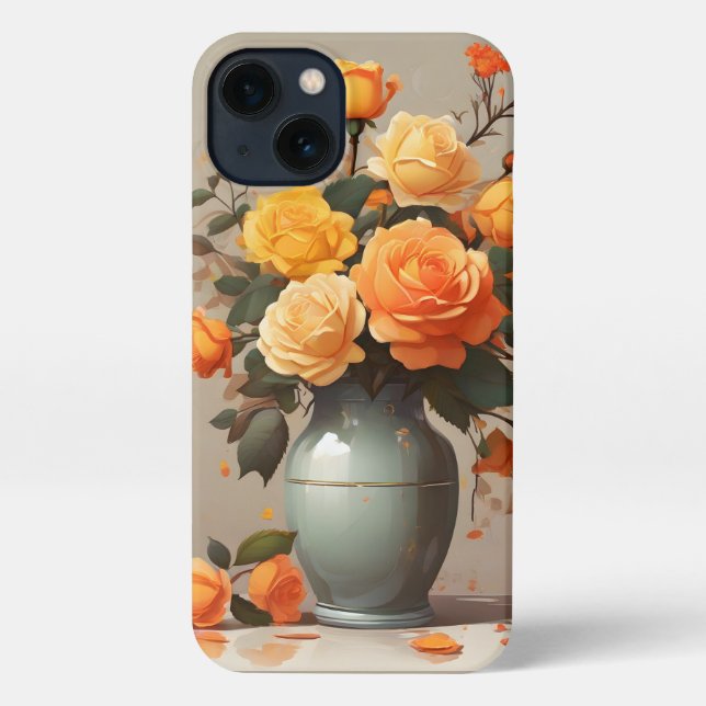 Vase Blume iPhone Case Hülle (Rückseite)