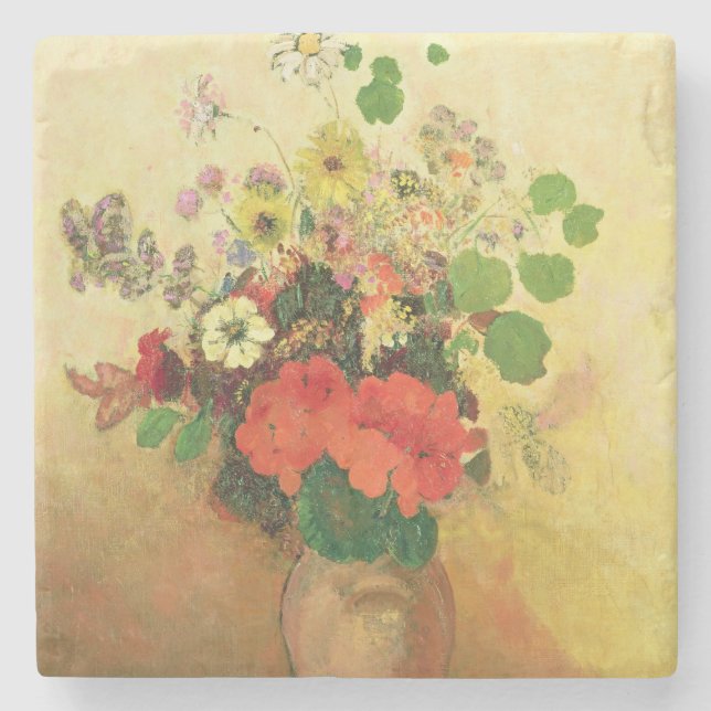 Vase Blumen, c.1908-10 (Öl auf Leinwand) Steinuntersetzer (Vorderseite)