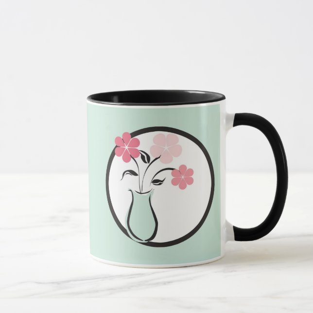 Vase Blumen Tasse (Rechts)