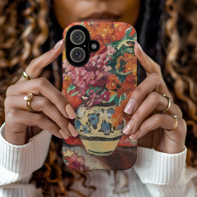 Vase de Fleurs à la Draperie Rouge | Louis Valtat iPhone 16 Hülle (Von Creator hochgeladen)