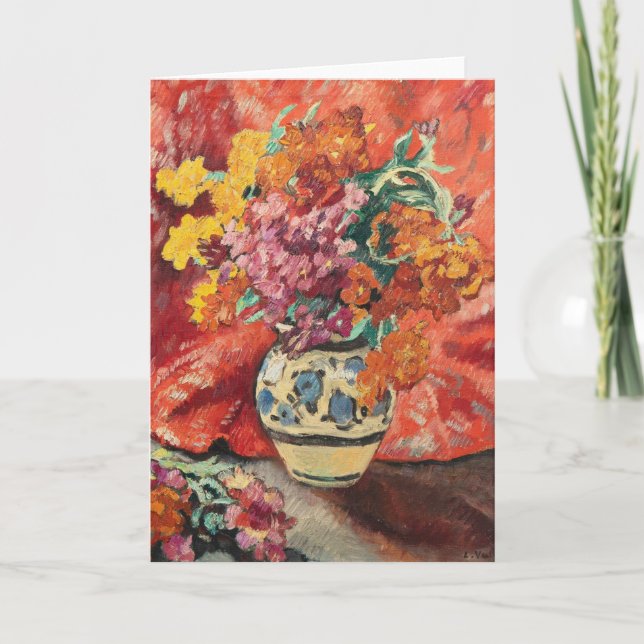 Vase de Fleurs à la Draperie Rouge | Louis Valtat Karte (Vorderseite)
