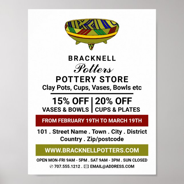 Vase dekorieren, Keramik lagern, Potter-Werbung Poster (Vorne)