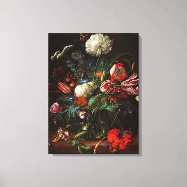 Vase der Blume, 1660 von Jan Davidsz de Heem Leinwanddruck (Vorderseite)