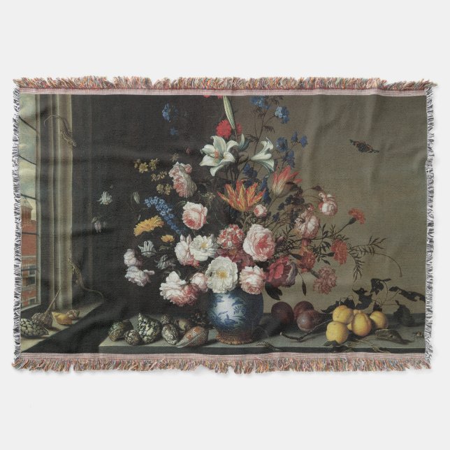 Vase der Blume durch ein Fenster, Balthasar van de Decke (Vorderseite)