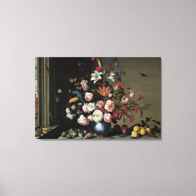 Vase der Blume durch ein Fenster, Balthasar van de Leinwanddruck (Vorderseite)