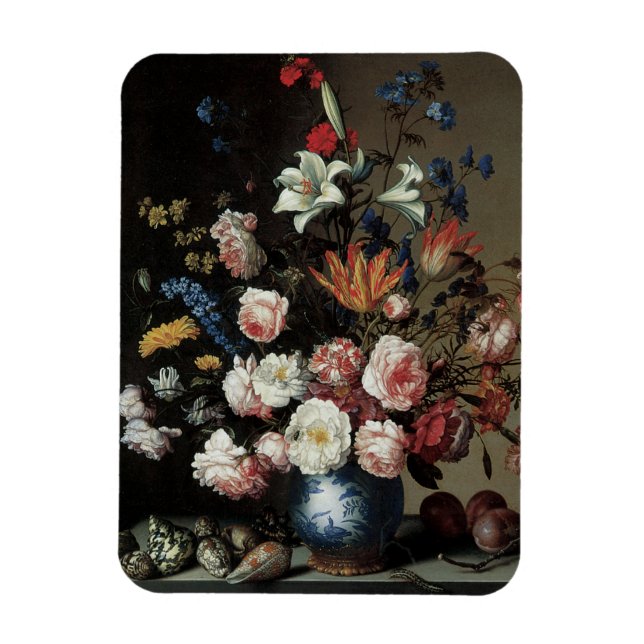 Vase der Blume durch ein Fenster, Balthasar van de Magnet (Vertikal)