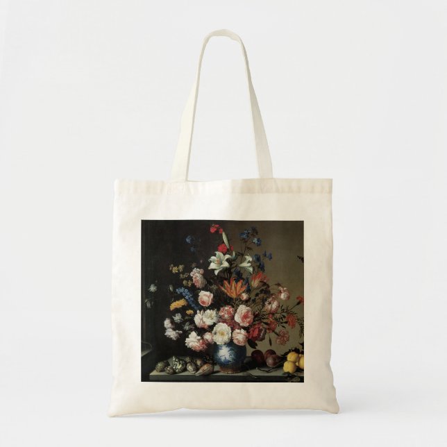 Vase der Blume durch ein Fenster, Balthasar van de Tragetasche (Vorne)