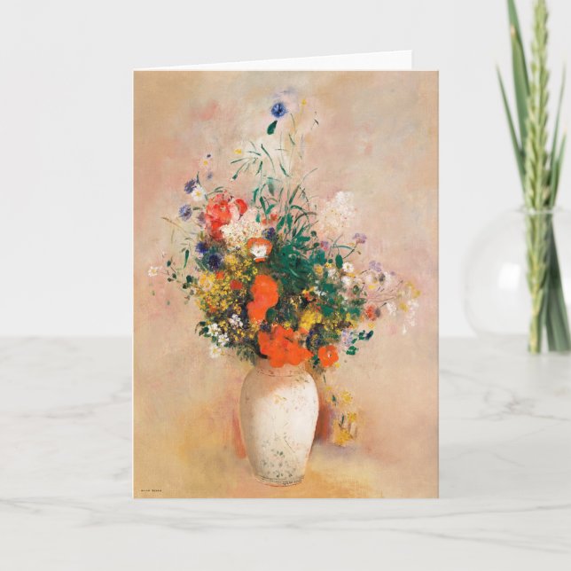 Vase der Blume durch Redon Post-Impressionist Karte (Vorderseite)