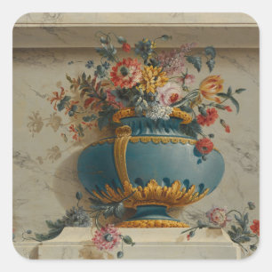 Vase der Blume in einer Nische Quadratischer Aufkleber