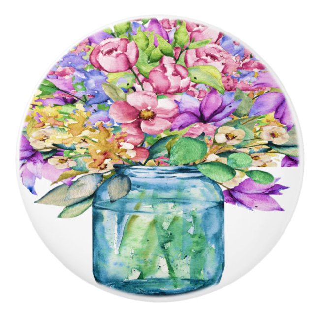 Vase der Blume Keramik Schubknöpfe Keramikknauf (Vorderseite)