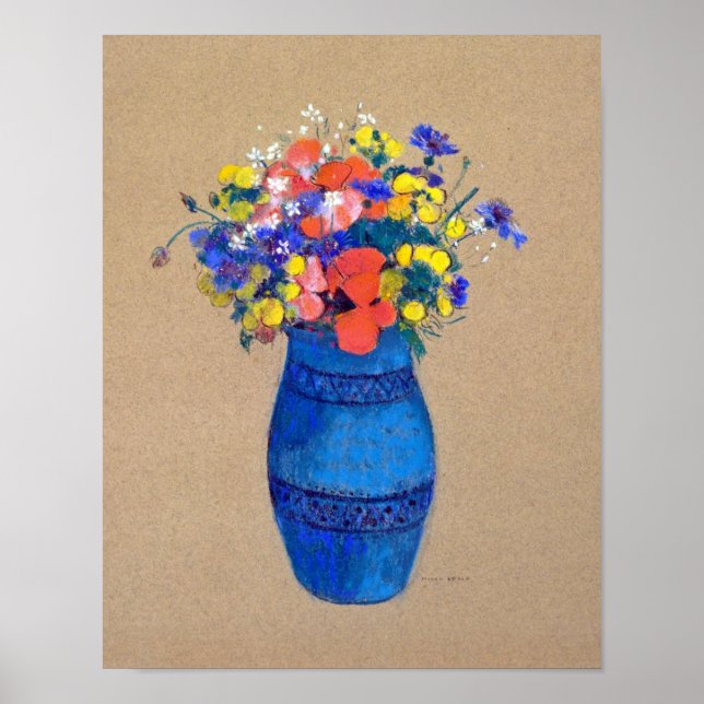 Vase der Blume, Redon Poster (Vorne)