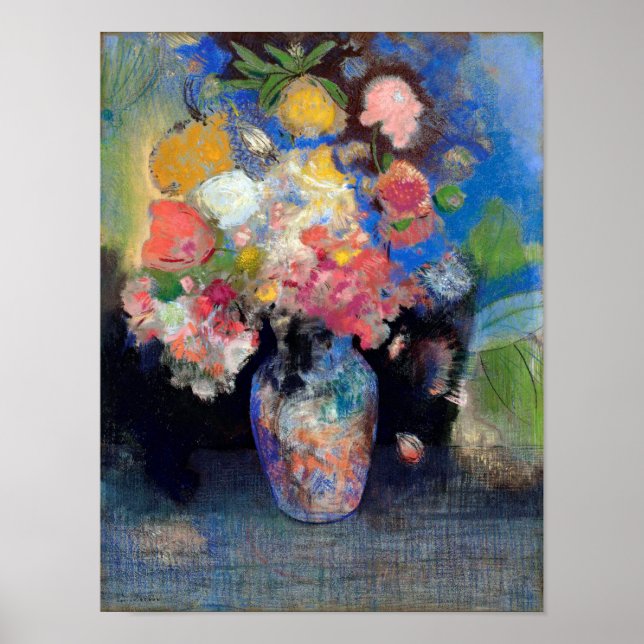 Vase der Blume, Redon Poster (Vorne)