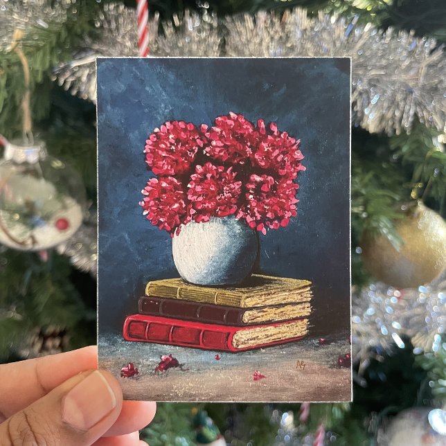 Vase der Blume Rosa blaue Bücher lesen Stillleben Poster (Von Creator hochgeladen)