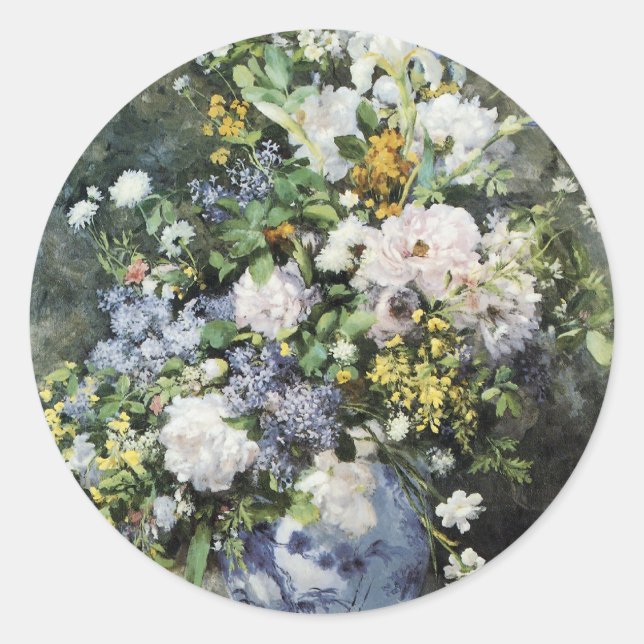 Vase der Blume Runder Aufkleber (Vorderseite)
