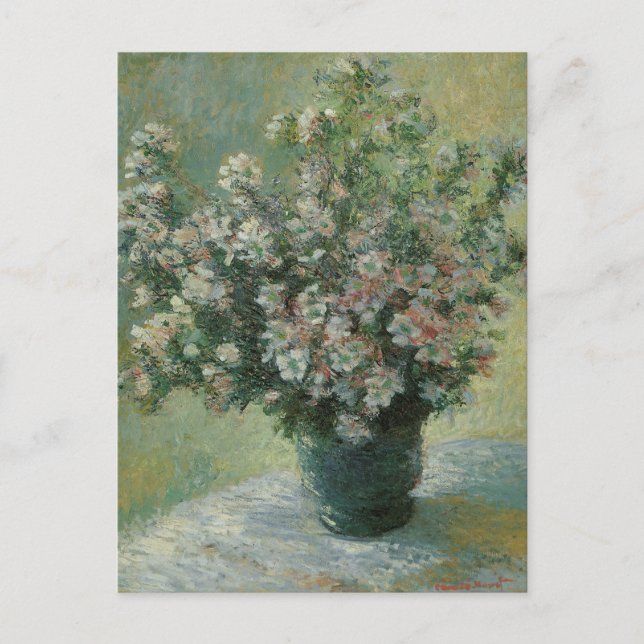 Vase der Blume von Claude Monet Postkarte (Vorderseite)