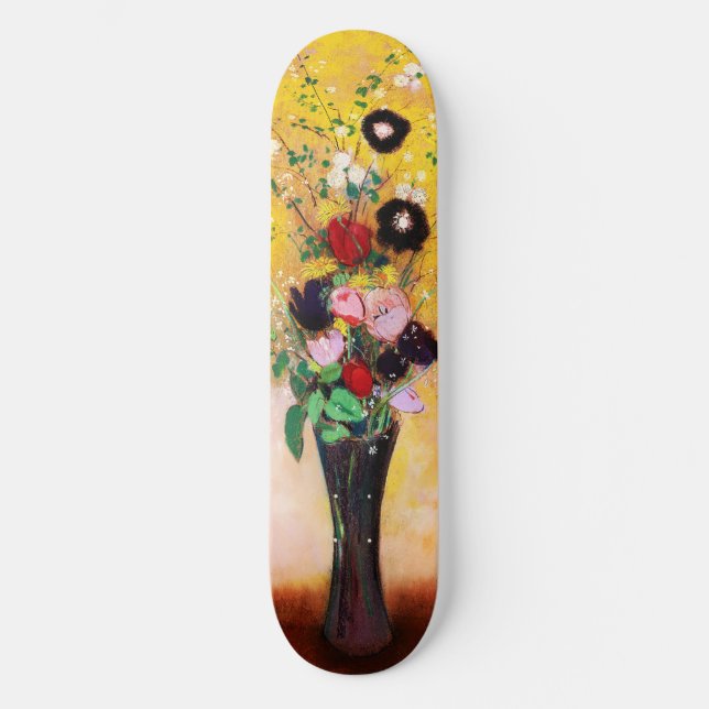 Vase der Blume von Odilon Redon Skateboard (Vorderseite)