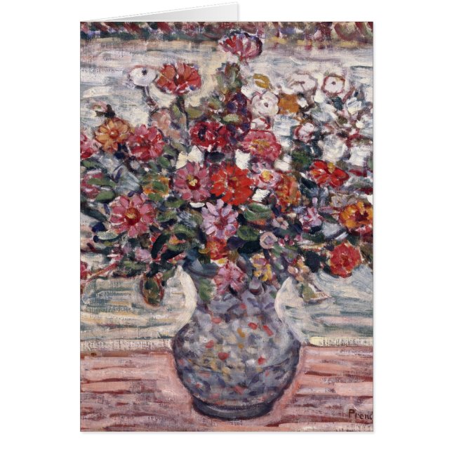 Vase der Blume, Zinnias von Maurice Prendergast (Vorne)
