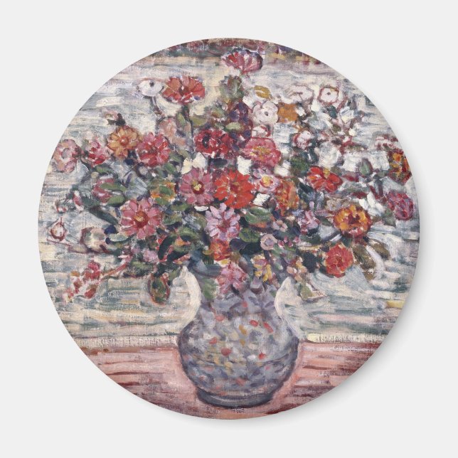 Vase der Blume, Zinnias von Maurice Prendergast Magnet (Vorne)