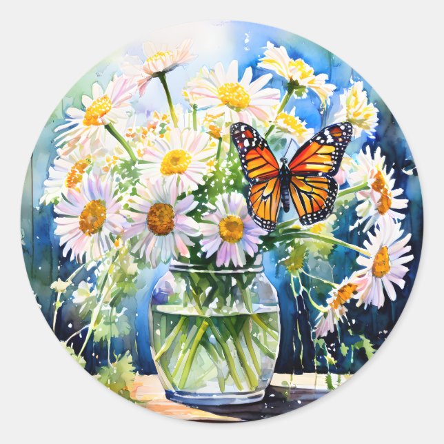 Vase der Hübschen Bläschen Runder Aufkleber (Vorderseite)