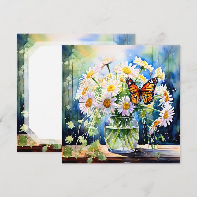 Vase der Hübschen Blumenzähne von Daisies Karte (Vorne/Hinten)