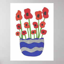 Vase der Poppies Moderne Kunst Poster