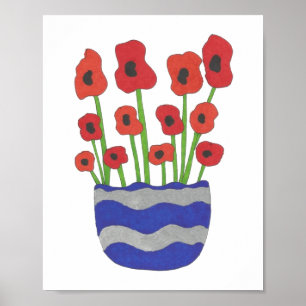 Vase der Poppies Moderne Kunst Poster