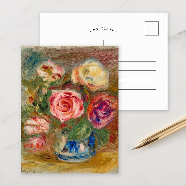 Vase der Rose | Renoir Postkarte (Von Creator hochgeladen)