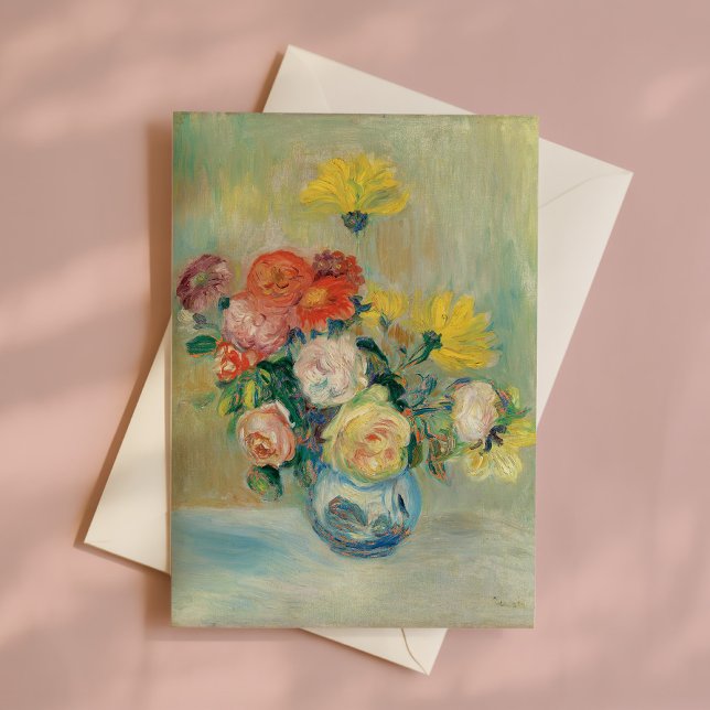 Vase der Rose und Dahlien | Renoir Karte (Von Creator hochgeladen)