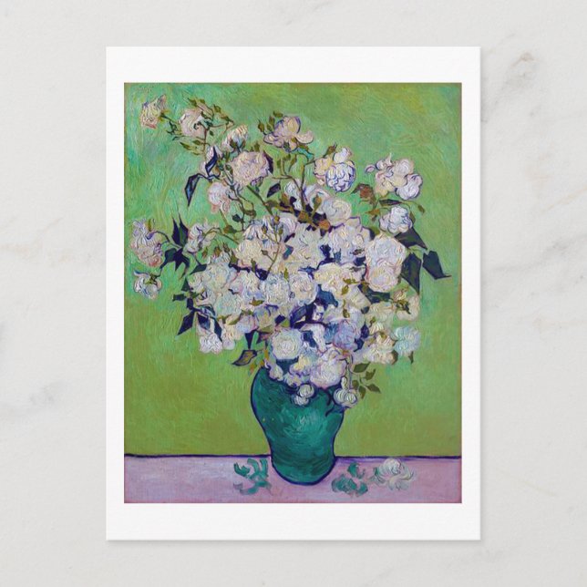 Vase der Rose, Vincent van Gogh Postkarte (Vorderseite)