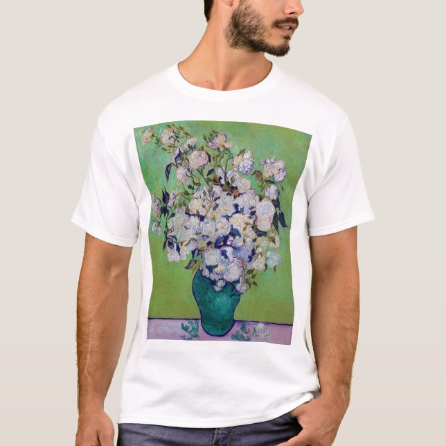 Vase der Rose, Vincent van Gogh T-Shirt (Vorderseite)