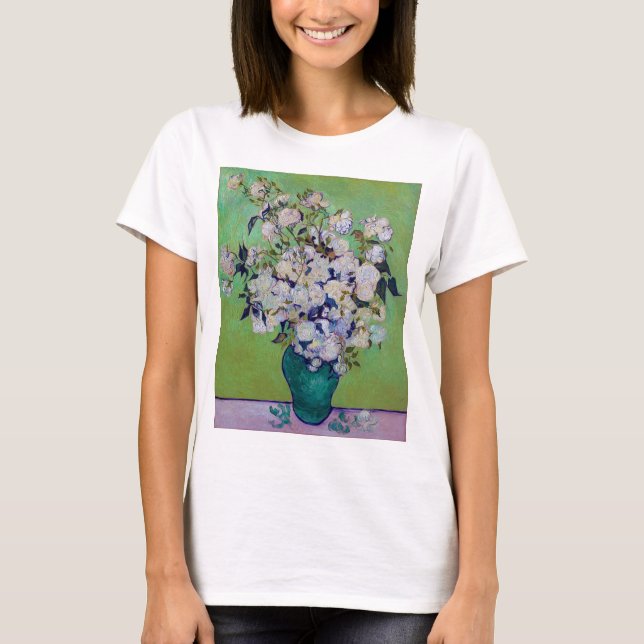 Vase der Rose, Vincent van Gogh T-Shirt (Vorderseite)