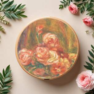 Vase der Rose von Auguste Renoir Art Runder Aufkleber