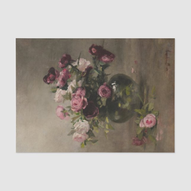 Vase der Rose von Eva Gonzales Tissue Seidenpapier (Vorderseite)
