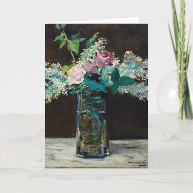 Vase der weißen Lilacs und Rose | Édouard Manet Karte (Vorderseite)