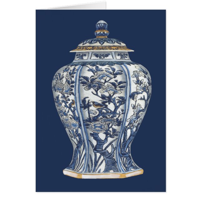 Vase en porcelaine bleue et blanche de Vision Stud (Devant)