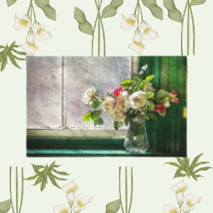 Vase Glass Window, Blumenmuster Blume Art Canvas P Leinwanddruck