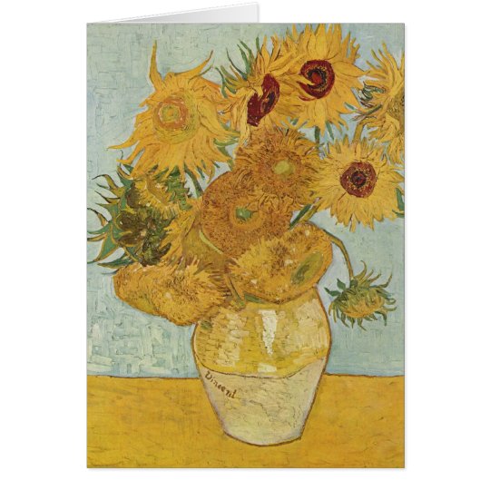 Vase mit 12 Sonnenblumen - Vincent van Gogh (1888) Karte