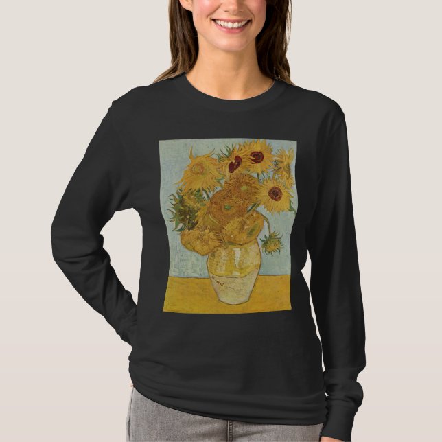 Vase mit 12 Sonnenblumen - Vincent Van Gogh (1888) T-Shirt (Vorderseite)