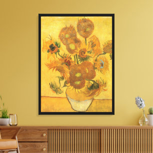 Vase mit 15 Sonnenblumen von Vincent van Gogh Leinwanddruck