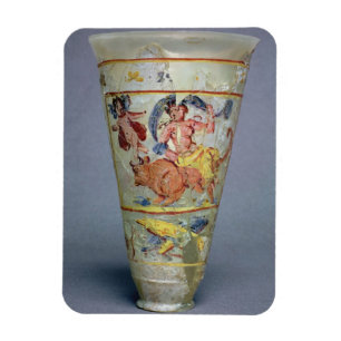 Vase mit bemalteter Dekoration, die Europa und Magnet