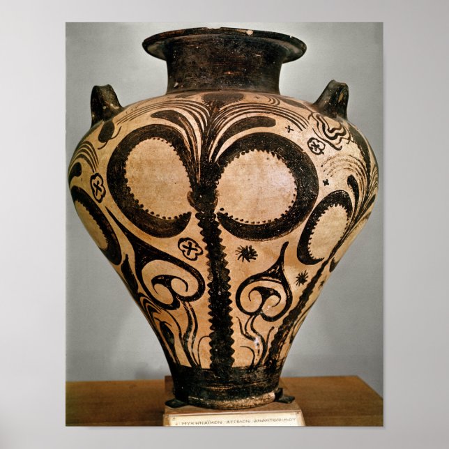 Vase mit Blumendekoration, aus Mycenae Poster (Vorne)