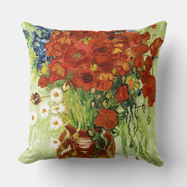 Vase mit Cornblumen und Pfefferkissen Kissen (Vorderseite)