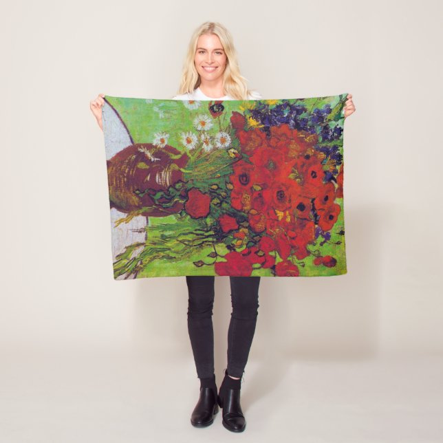 Vase mit Cornblumen und Pfefferkuchen, Van Gogh Fleecedecke (Beispiel)